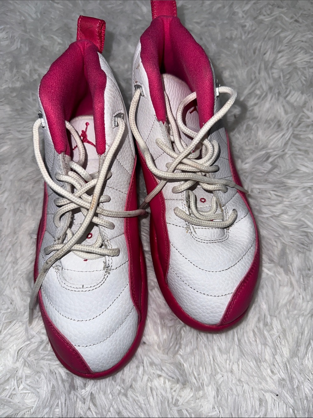 Jordan Kids White and Pink High-Top Sneakers